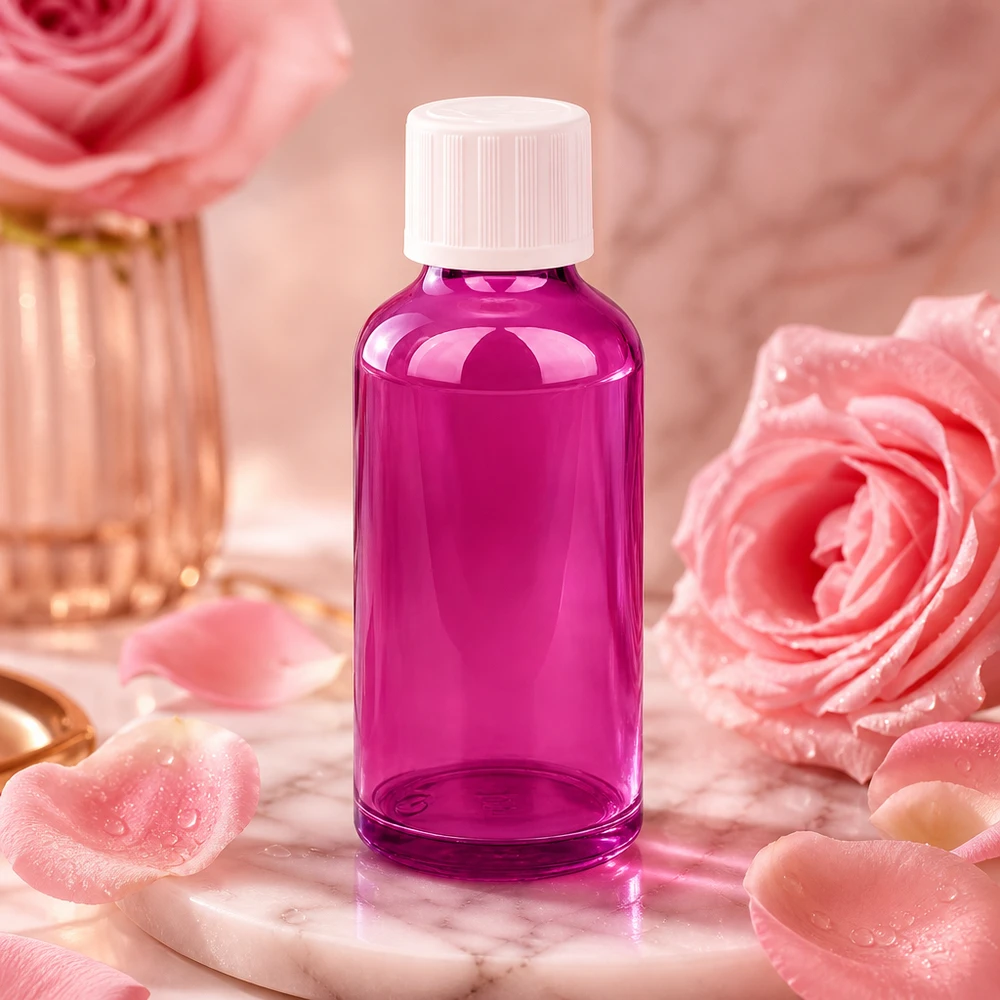 50ml Flasche mit Tropfeinsatz in Purple - perfekt für DIY-Kosmetik und Naturheilkunde-Produkte