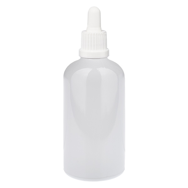 100 ml lahvička s kapátkem, bílá, bezpečnostní uzávěr WhiteLine UT18/100 100 ml lahvička s kapátkem, bílá, bezpečnostní uzávěr WhiteLine UT18/100