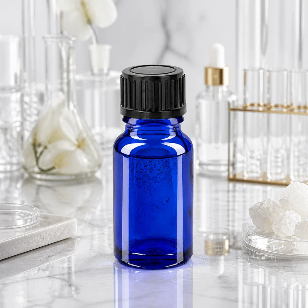 10ml lahvička 11mm šroubovací uzávěr černá standardní BlueLine UT18/10