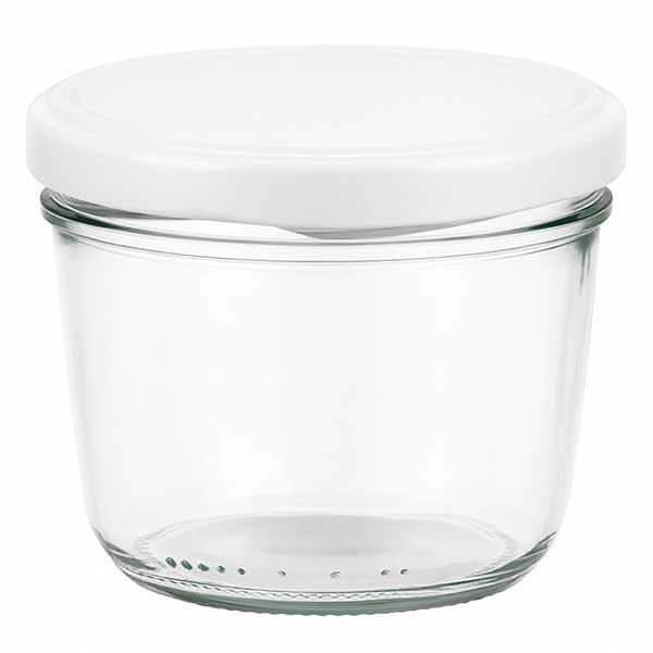 230ml Sturzglas mit weißem BasicSeal Deckel - Einmachglas aus Glas für Marmelade und Konserven
