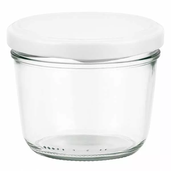 230ml Sturzglas mit weißem BasicSeal Deckel - Einmachglas aus Glas für Marmelade und Konserven