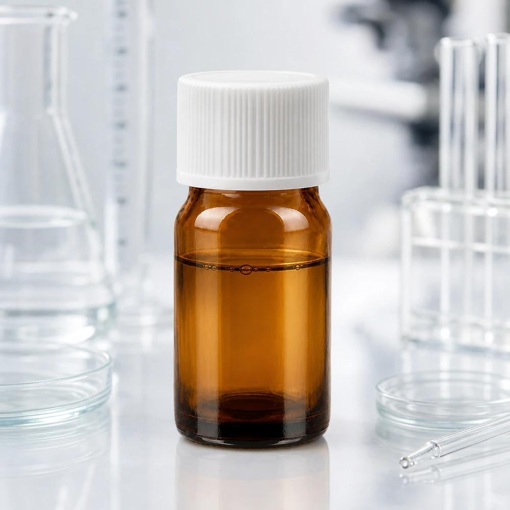 5ml lahvička 11mm šroubovací uzávěr bílý Standard BrownLine UT18/5 Sterile 5ml Braunglasflasche mit weißem Schraubverschluss für medizinische Präparate und Tinkturen