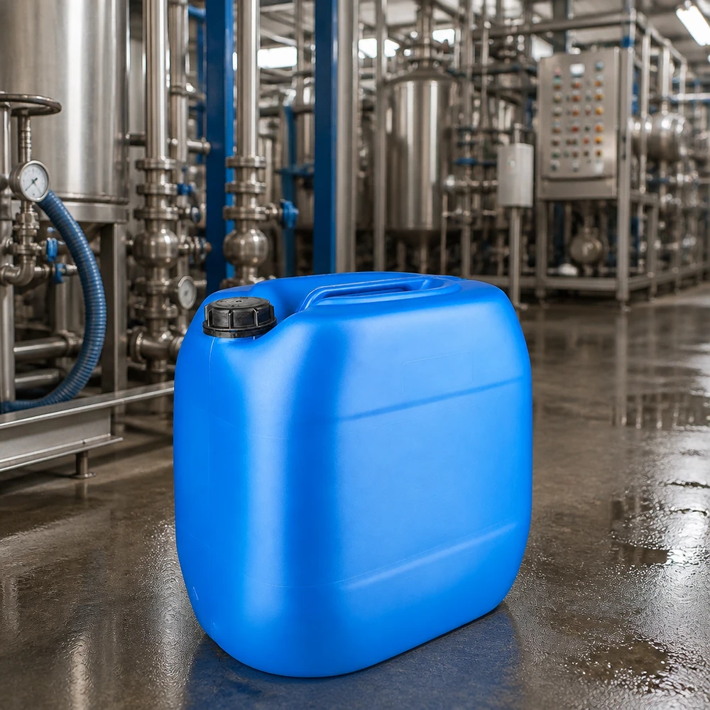 Kanystr Jerrycan 30 litrů modrý se šroubovacím uzávěrem s pojistkou proti otevření. Lebensmittelechter Kanister 30L blau mit Schraubverschluss OV für Flüssigkeiten aller Art