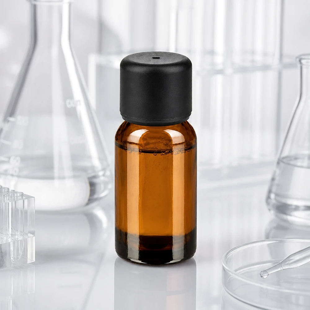 10ml láhev 6mm šroubovací uzávěr černá Standard BrownLine UT18/10 Professionelle 10ml Braunglasflasche aus der BrownLine Collection für Chemikalien und Extrakte