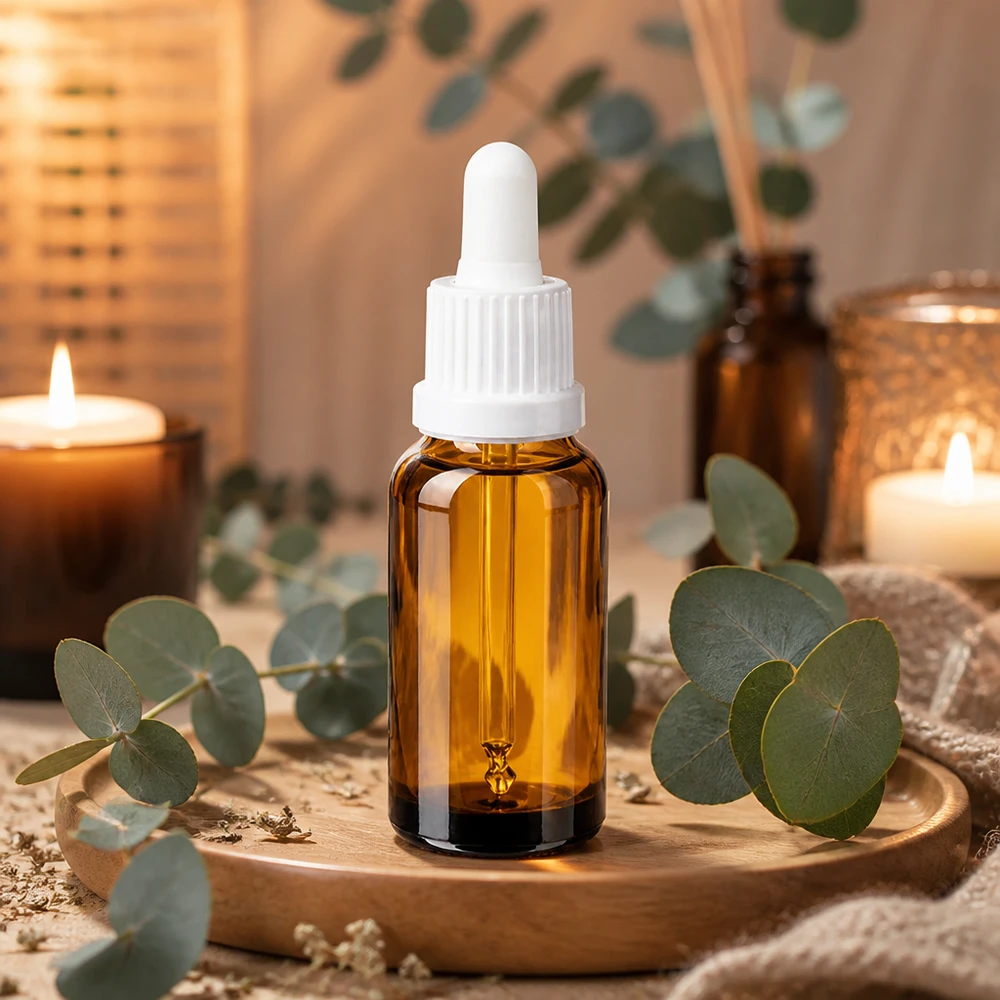 20ml pipetovací láhev bílá s uzávěrem s ochranou proti manipulaci BrownLine UT18/20 Lichtschutz-Glasflasche 20ml mit weißem Pipettenverschluss - optimal für lichtempfindliche Öle