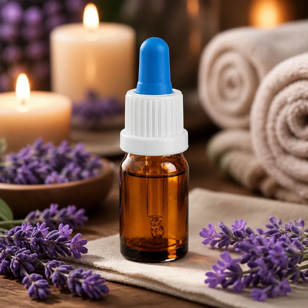 5ml pipetovací láhev bílá/modrý uzávěr s ochranou proti manipulaci BrownLine UT18/5 Praktische Mini-Pipettenflasche 5ml ideal für Reisen und mobile Aromatherapie-Behandlungen