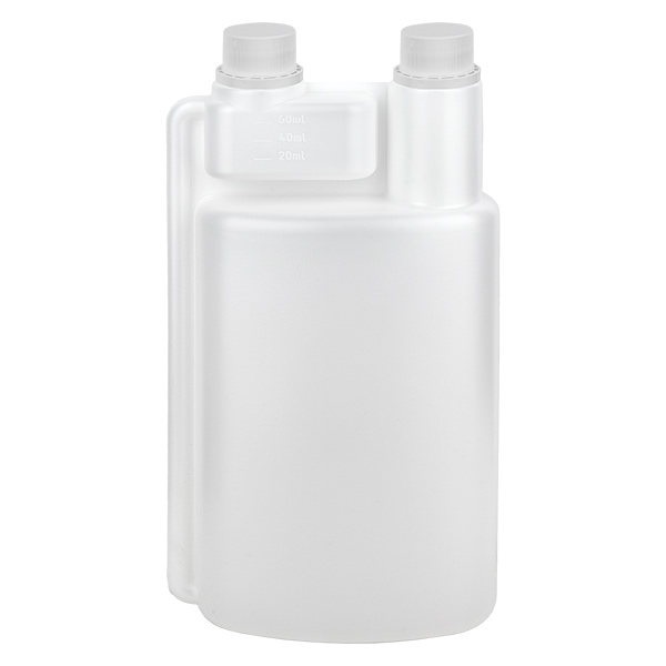 Dávkovací láhev 1000ml HDPE čirá (60ml dávkovací komora) - 25 ks. Dávkovací láhev 1000ml HDPE čirá (60ml dávkovací komora) - 25 ks.