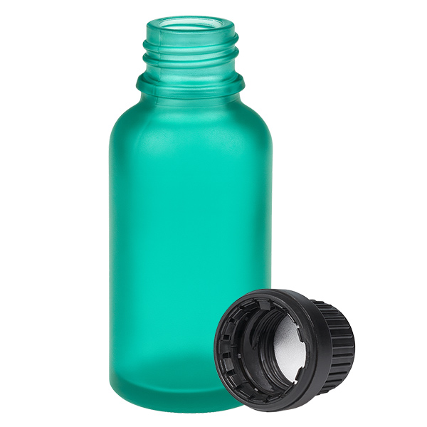 30ml láhev 11mm šroubovací uzávěr černý tamper evidentní uzávěr GreenLine UT18/30 30ml láhev 11mm šroubovací uzávěr černý tamper evidentní uzávěr GreenLine UT18/30
