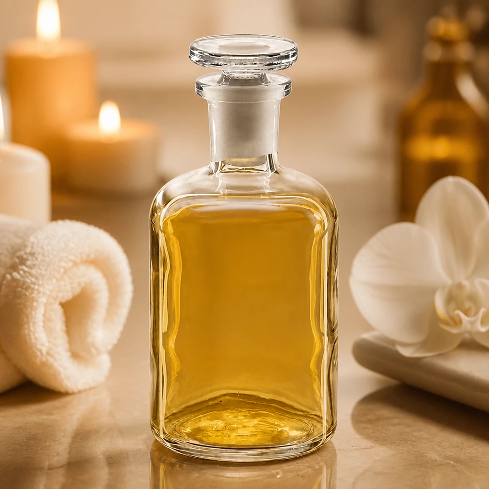 Láhev s kulatým ramenem 100ml čirá skleněná zátka s úzkým hrdlem Rechteckige Rundschulterflasche Glas 100ml Enghals Stopfen Kosmetik Serum Behälter