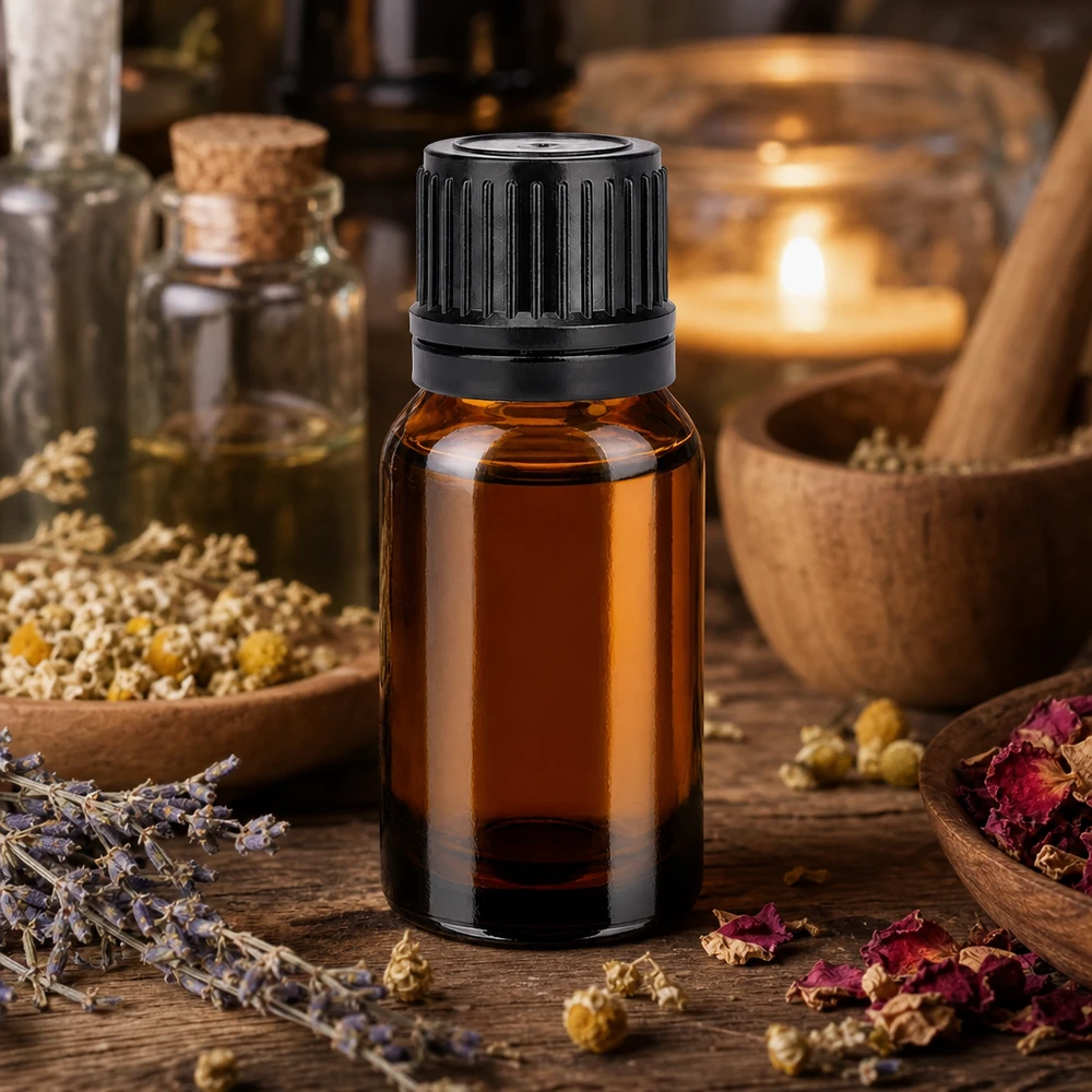 Kompakte 10ml BrownLine Flasche mit stabilem 11mm Verschluss für sichere Aufbewahrung von Essenzen