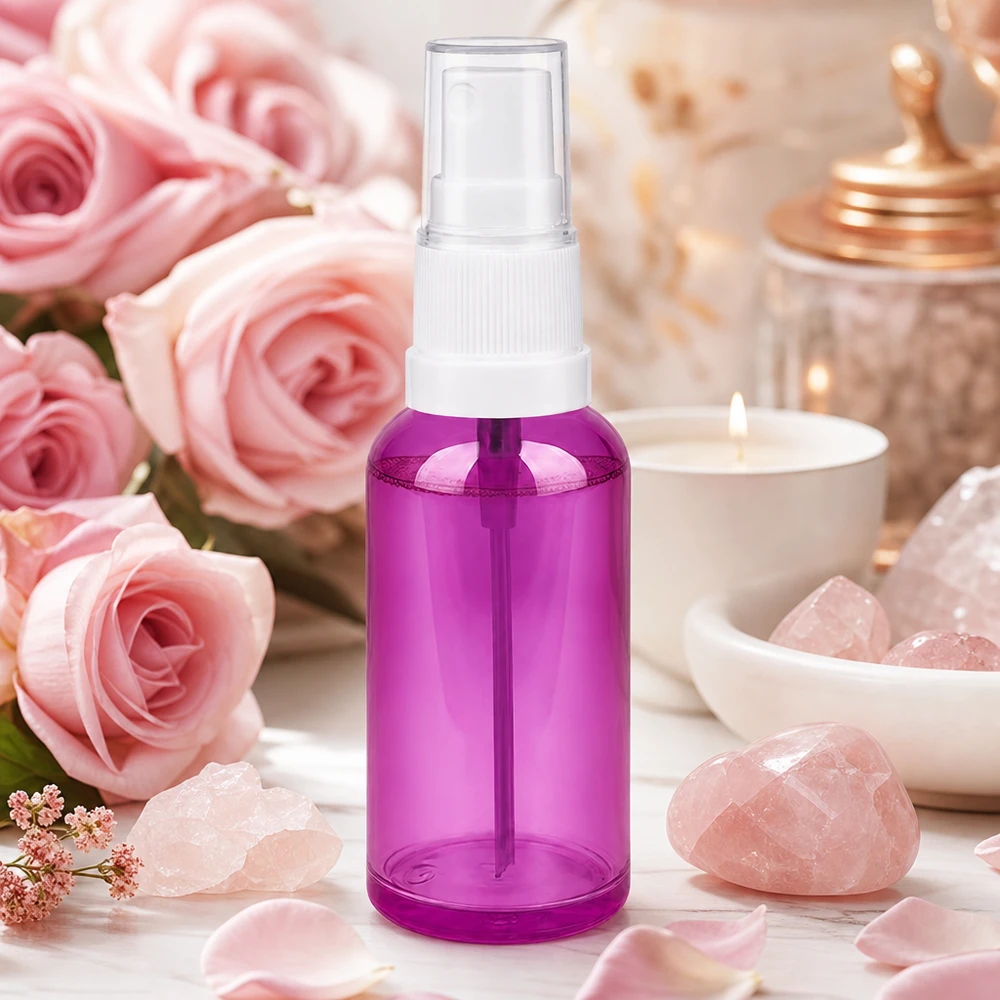 Kompakte 50ml Sprayflasche in trendigem Lila für Beauty Routine und Hautpflege