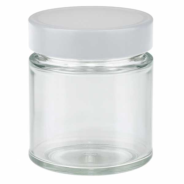 154ml kulatá sklenice + víčko BasicSeal bílé hluboké UNiTWIST