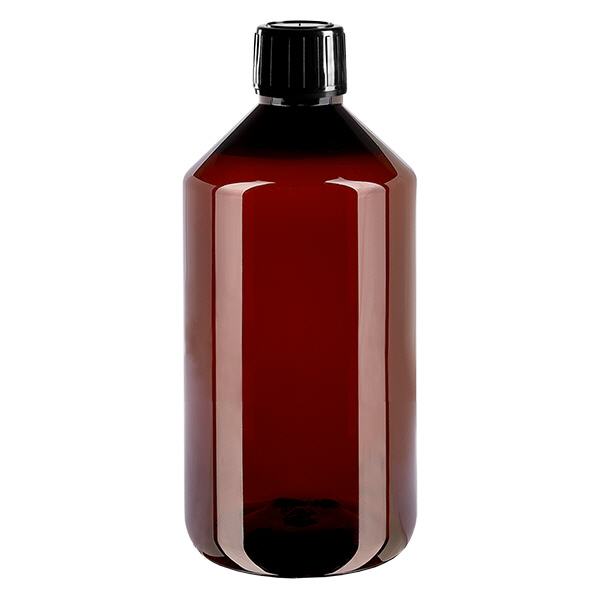 PET láhev 750ml s černým uzávěrem s ochranou proti manipulaci. PET láhev 750ml s černým uzávěrem s ochranou proti manipulaci.