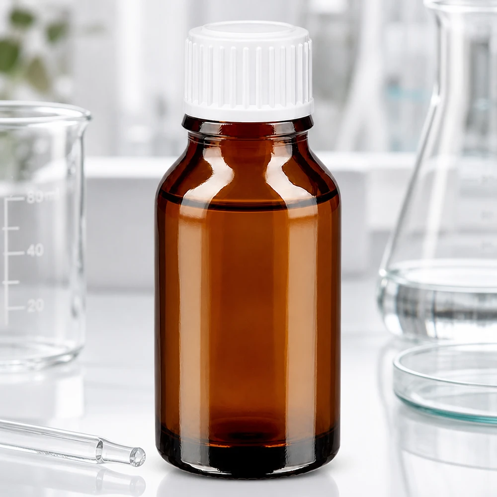Lichtgeschützte Apothekerflasche 15ml braun weißer Tropfverschluss Glaslabor