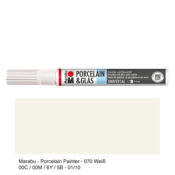 Bílá pastelka 2-4 mm na sklo/porcelán Bílá pastelka 2-4 mm na sklo/porcelán