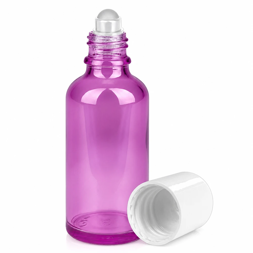 Roll-On Behälter 50ml in violett mit abnehmbarem Verschluss für einfache Befüllung