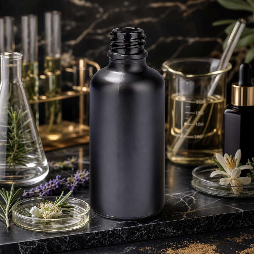 50ml dávkovací láhev BlackLine UT18/50 UNiTWIST Vielseitige 50ml Apothekerflasche BlackLine UT18/50 UNiTWIST für DIY Kosmetik und Naturheilkunde
