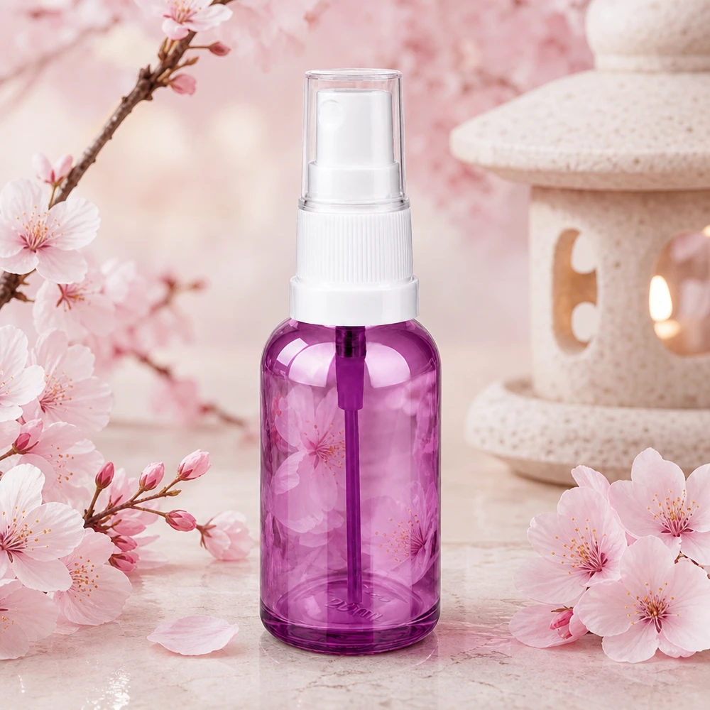 30ml lahvička s rozprašovačem bílá/průhledná Standard PurpleLine UT18/30 Stylische 30ml Sprühflasche in Violett mit praktischem Schraubverschluss System