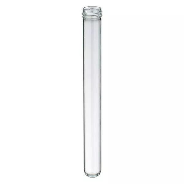 Kultivační zkumavka, čirá, se závitem GL18, 160x16 mm, vyrobená z KS skla. Kultivační zkumavka, čirá, se závitem GL18, 160x16 mm, vyrobená z KS skla.
