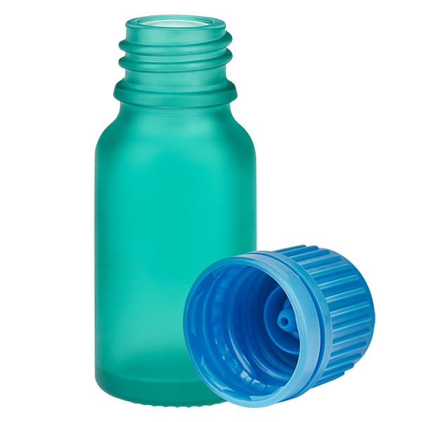 10ml lahvička 11mm šroubovací uzávěr modrý tamper evident uzávěr GreenLine UT18/10 10ml lahvička 11mm šroubovací uzávěr modrý tamper evident uzávěr GreenLine UT18/10