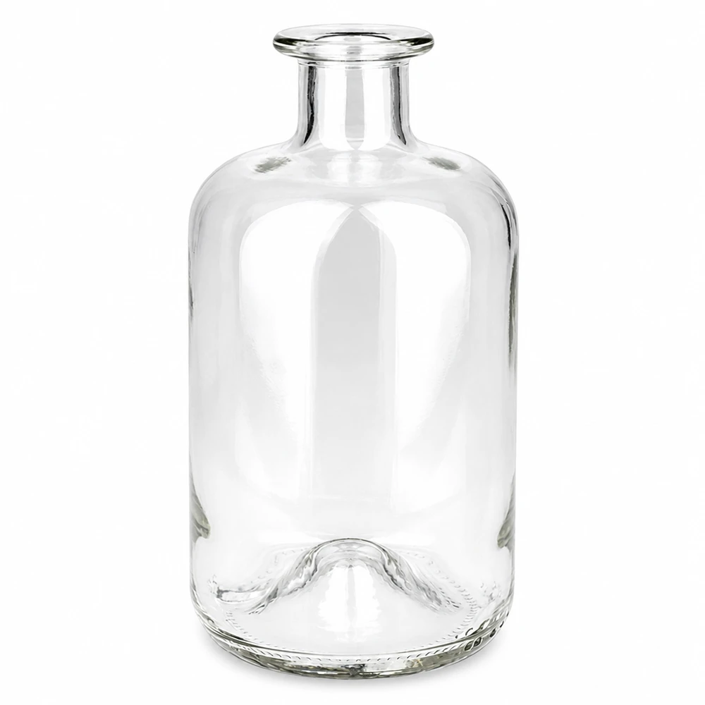 500ml Glasflasche Luna transparent ohne Verschluss UNiTWIST Apothekerflasche rund mit engem Hals