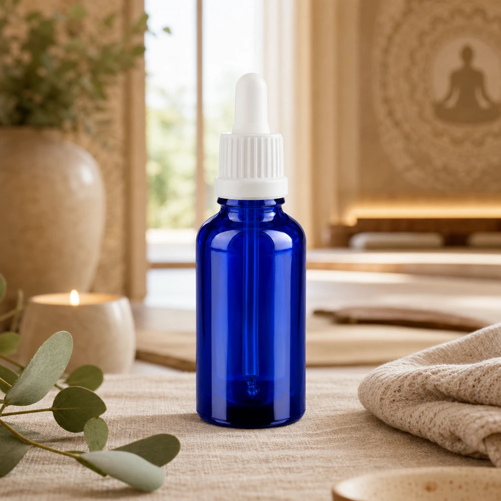 30ml pipetovací láhev bílá s tamper-evidentním uzávěrem BlueLine UT18/30 Wiederverwendbare 30ml Glasflasche mit Pipette BlueLine UT18 umweltfreundlich und nachhaltig