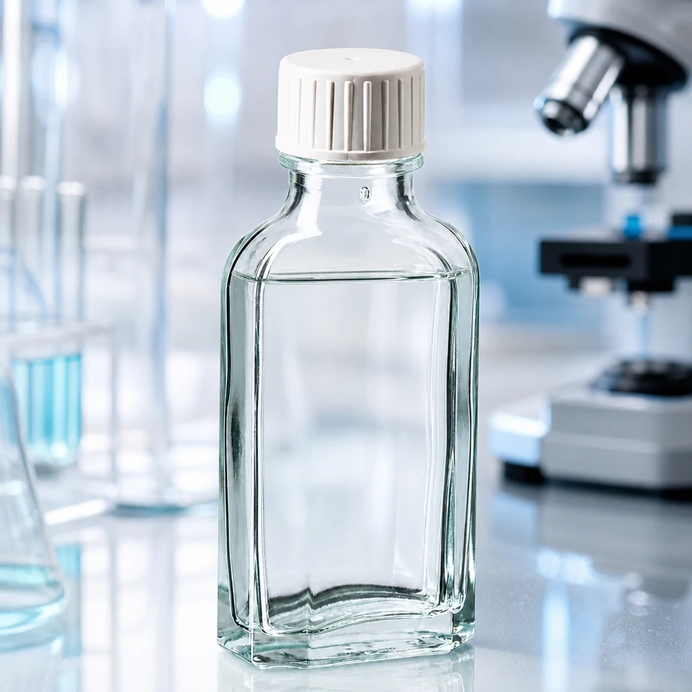 50 ml šroubovací uzávěr Meplat čirý s nalévacím kroužkem. Kompakte Schraubverschlussflasche 50 ml klar mit Gießring für Flüssigkeiten und Öle