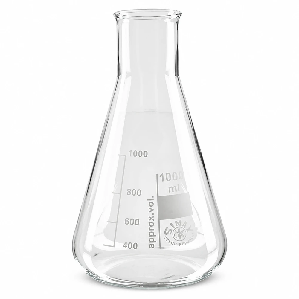 Erlenmeyerova baňka 100 ml se širokým hrdlem Konischer Glaskolben 100ml mit Weithals und Graduierung für Laboranwendungen