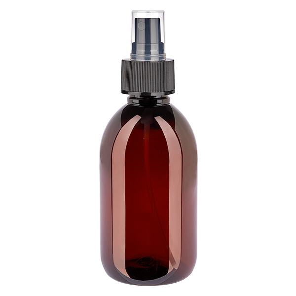 PET láhev 250ml s rozprašovačem černá PET láhev 250ml s rozprašovačem černá