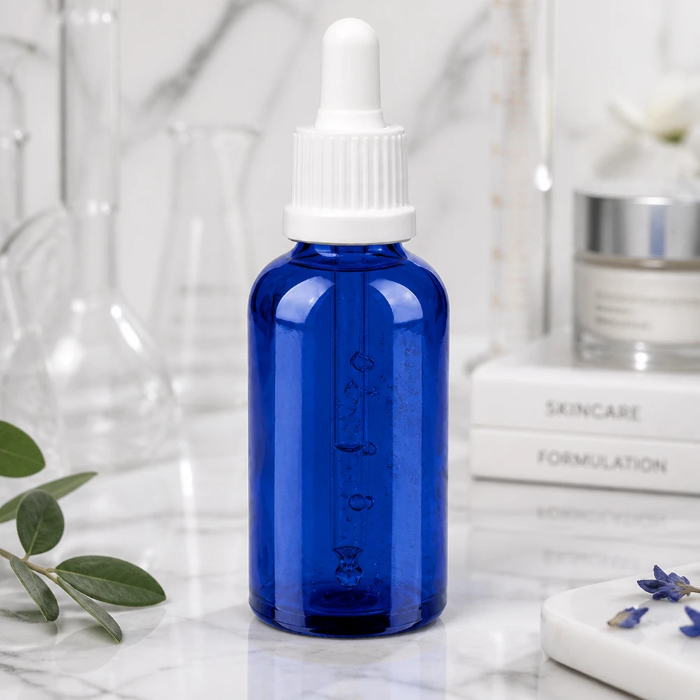 50ml pipetovací láhev bílá s uzávěrem proti neoprávněné manipulaci BlueLine UT18/50 50ml Pipettenflasche OV BlueLine UT18/50 in intensivem Blau mit auslaufsicherem Verschluss