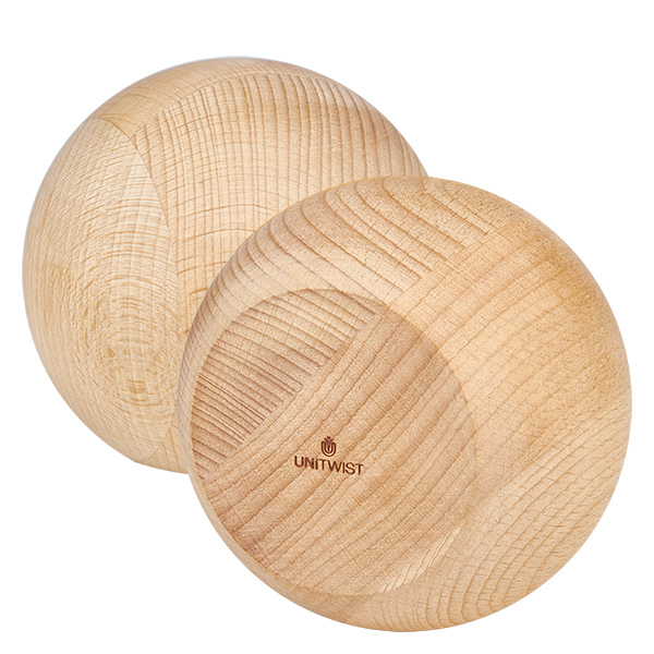 1062ml tulipánová sklenice WECK RR100 s dřevěnou kuličkou buk Buchenholzkugel Verschluss für WECK Glas 1590ml RR100 - Detailaufnahme der natürlichen Holzmaserung und Verarbeitung
