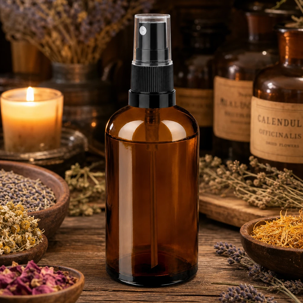 Nachhaltige 100ml Glassprühflasche mit präzisem Sprühsystem für Gesichtswasser und Tonics