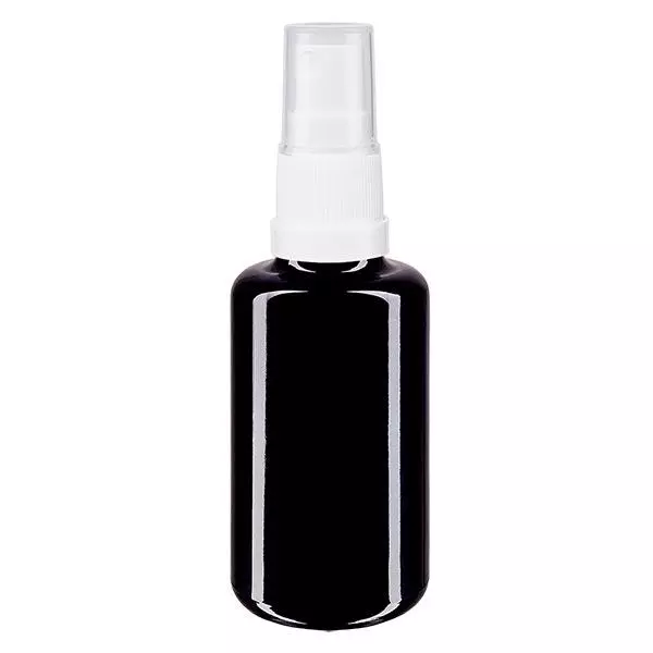 Lékárenská lahvička violet 30ml nástavec na sprej bílá Lékárenská lahvička violet 30ml nástavec na sprej bílá