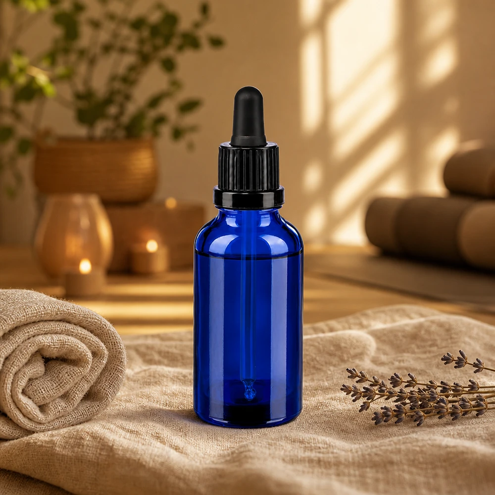 30ml pipetovací láhev černá se zajištěným uzávěrem BlueLine UT18/30 Nachfüllbare Pipettenflasche 30ml mit hygienischem Glasmaterial und Tropfspitze