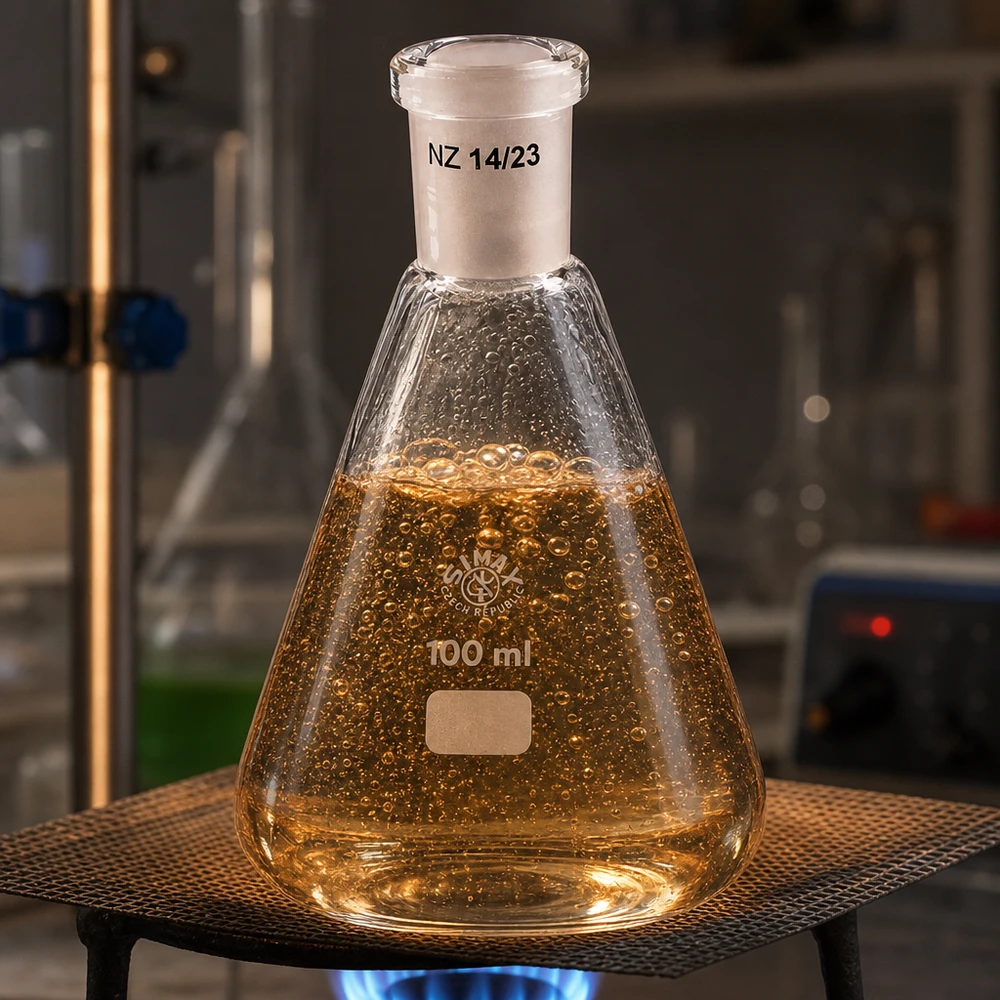 Erlenmeyerova baňka 100 ml se standardním broušeným spojem (14/23) Erlenmeyerova baňka 100 ml se standardním broušeným spojem (14/23)