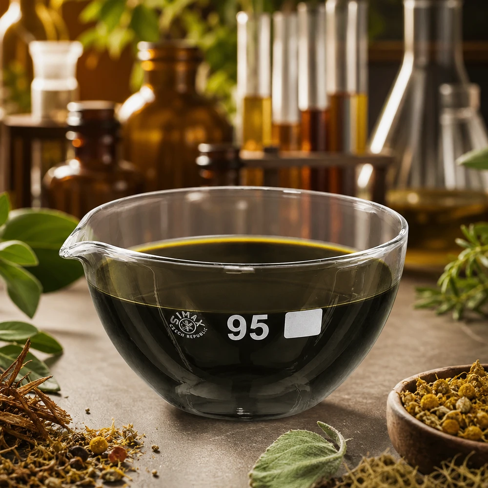 170ml odpařovací miska s borosilikátovou výlevkou ø95mm Dünnwandige Borosilikat Schale ø95mm mit Ausguss für schnelle Wärmeübertragung
