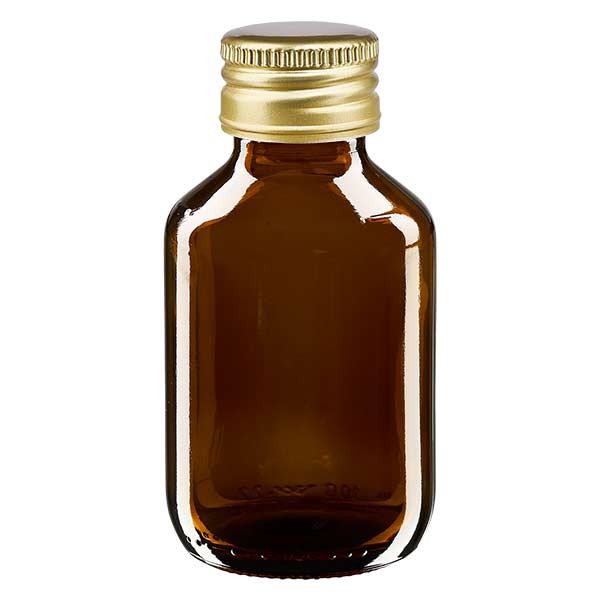 100ml lahvička na léky hnědá, se zlatým hliníkovým uzávěrem ApoGlas 100ml lahvička na léky hnědá, se zlatým hliníkovým uzávěrem ApoGlas