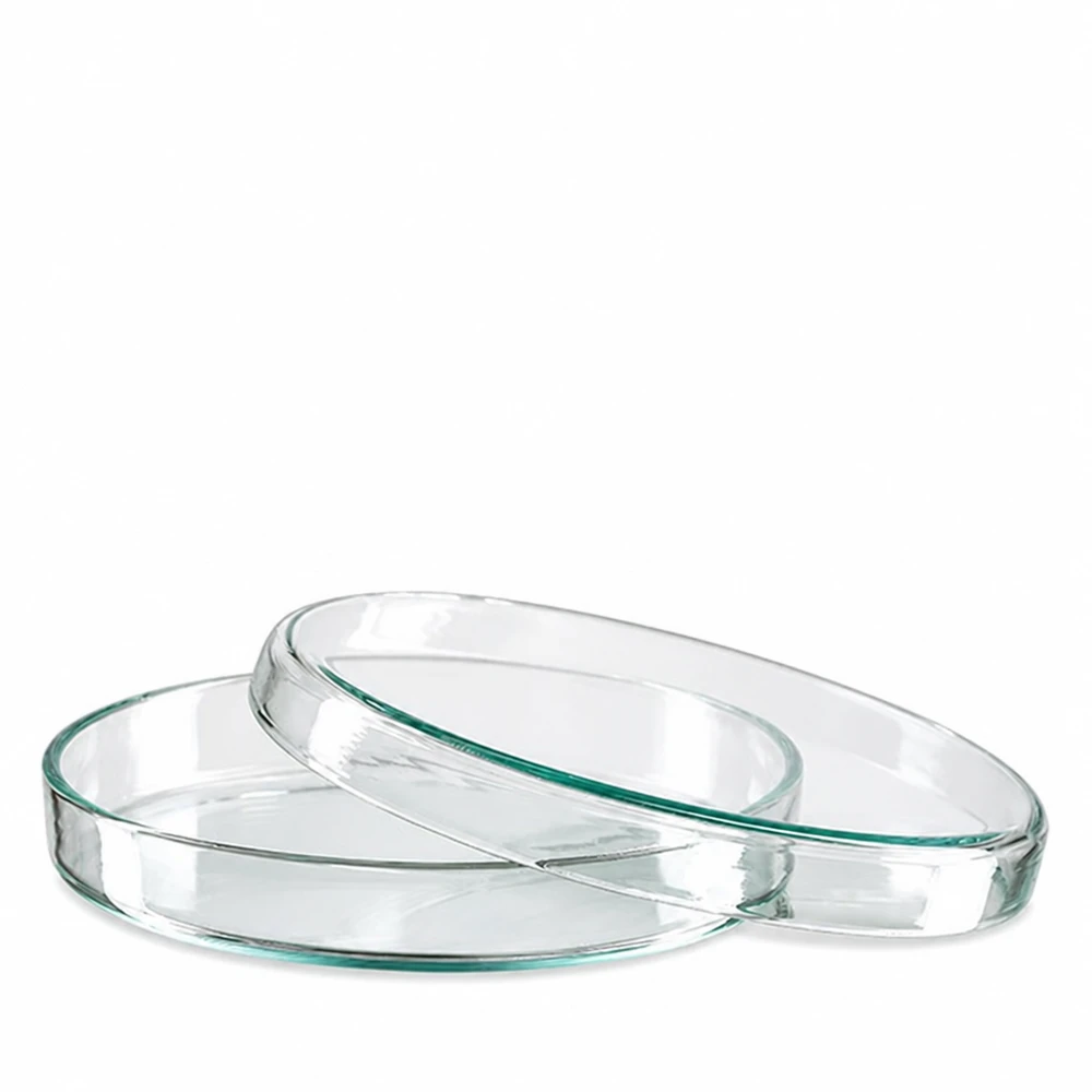 Petriho miska 90x15 mm skleněná Transparente Glaspetrischale 90mm leicht grünlicher Glaston stapelbar für wissenschaftliche Zwecke