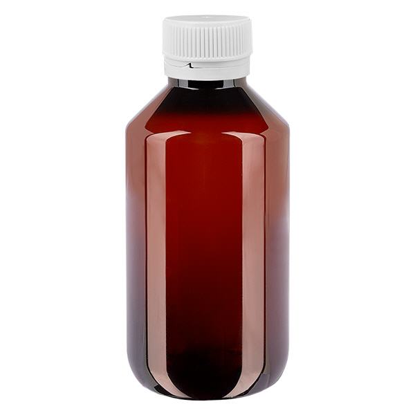 PET láhev 200ml s bílým rýhovaným uzávěrem s ochranou proti manipulaci. PET láhev 200ml s bílým rýhovaným uzávěrem s ochranou proti manipulaci.