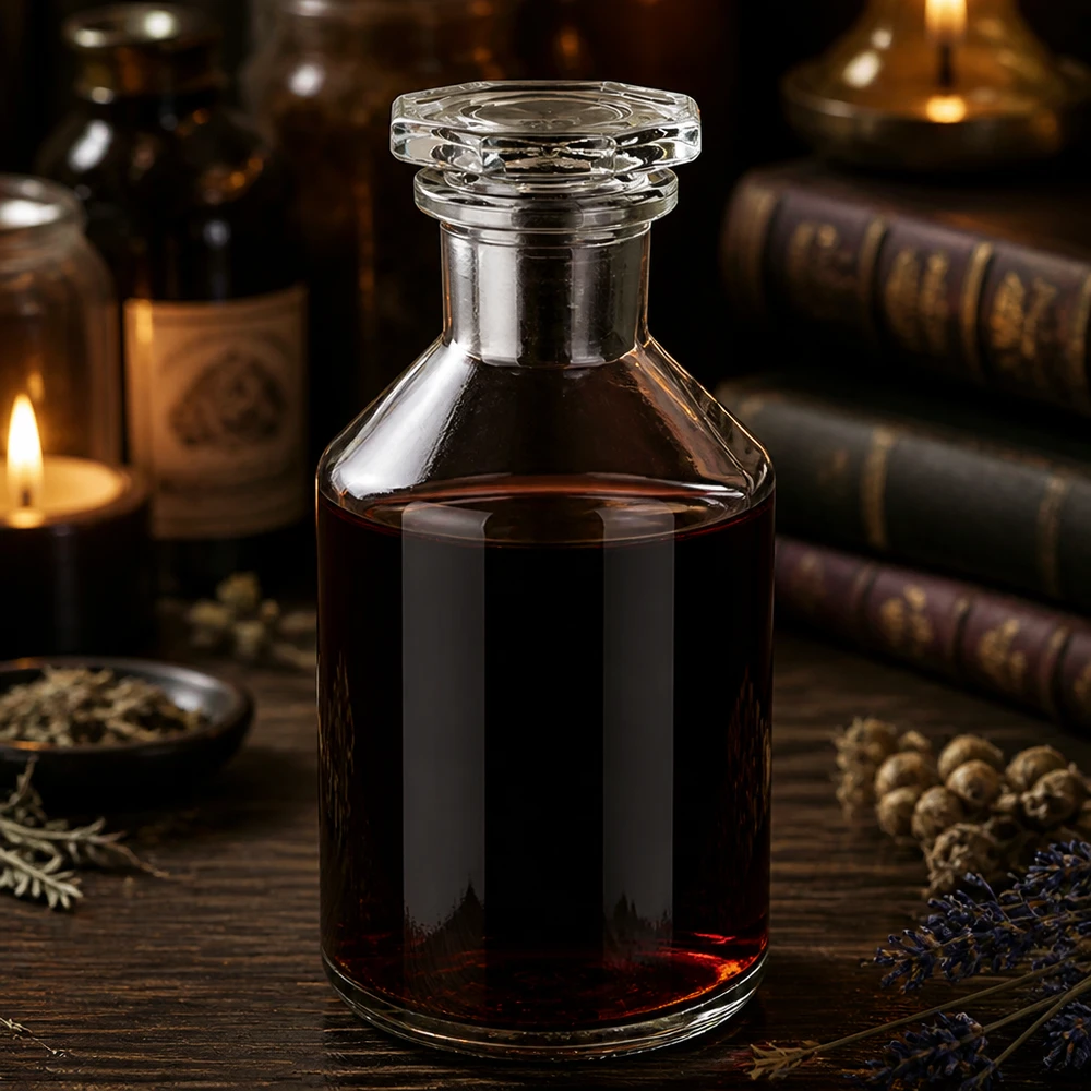 Láhev se strmým hrdlem 50ml čirá skleněná zátka s úzkým hrdlem Steilbrustflasche 50ml Klarglas Enghals mit Glasstopfen für Naturheilkunde und Aromatherapie