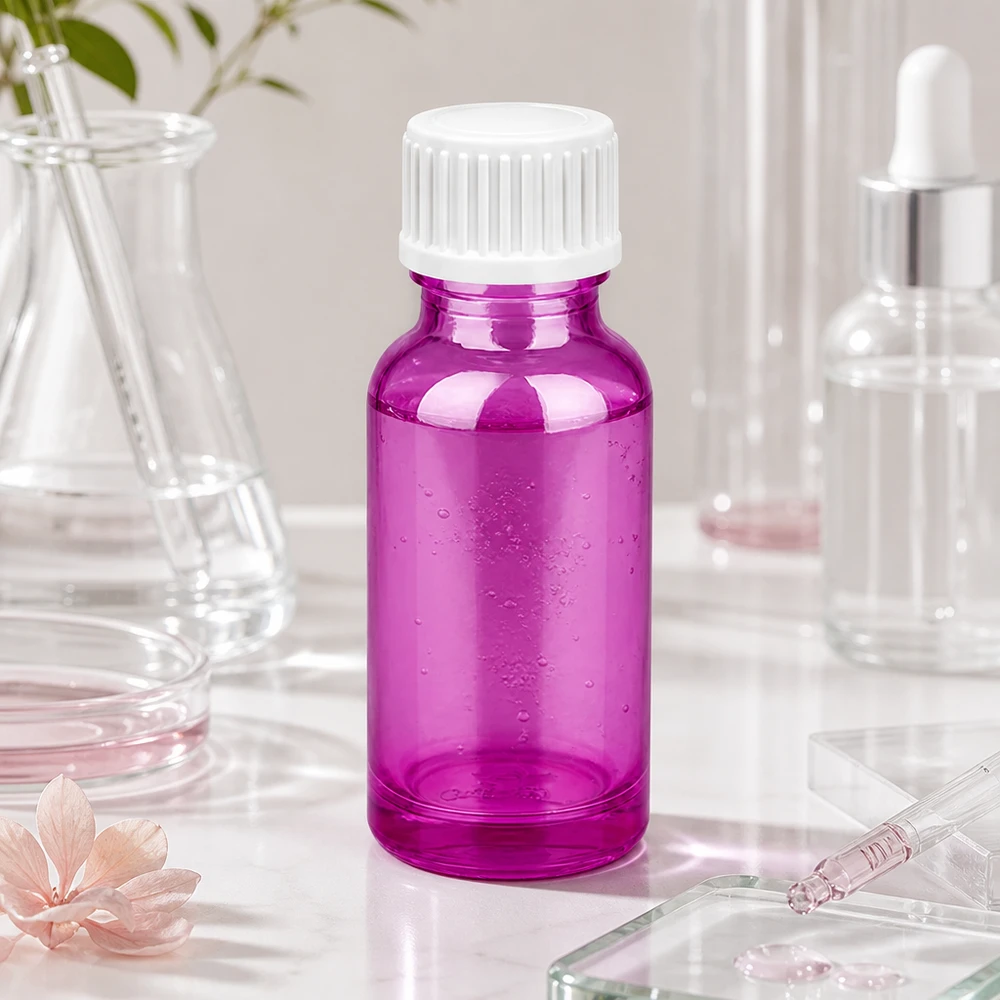 Professionelle 20ml Glasflasche in Purple für DIY-Kosmetik und homöopathische Mischungen