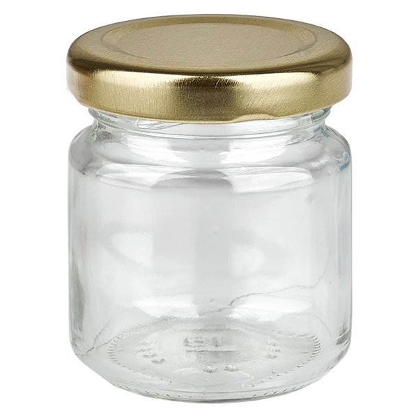 53ml kulat&#225; sklenice s v&#237;&#269;kem BasicSeal zlat&#225; UNiTWIST