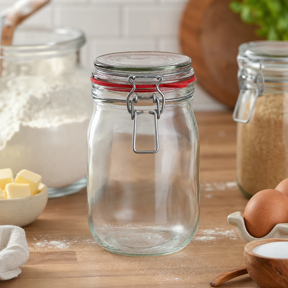 1140ml zavařovací sklenice s gumovým kroužkem a výkyvným víčkem UNiTWIST.