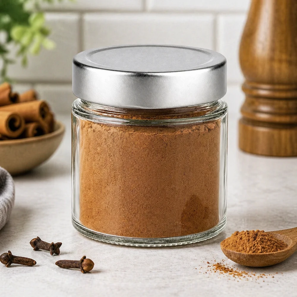 135ml kulatá dóza + víčko BasicSeal stříbrné hluboké UNiTWIST 135ml Rundglas BasicSeal Deckel silber Gewürzaufbewahrung Zimt Nelken Küche Gewürzglas Vorratsbehälter