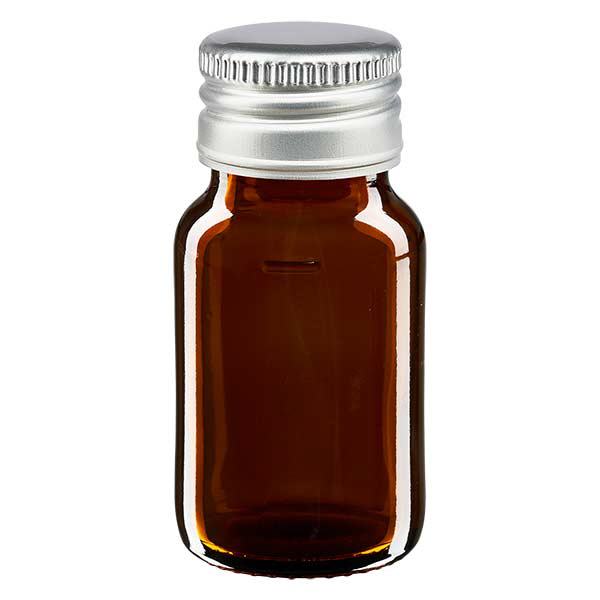 30ml lahvička na léky hnědá, se stříbrným hliníkovým uzávěrem ApoGlas 30ml lahvička na léky hnědá, se stříbrným hliníkovým uzávěrem ApoGlas