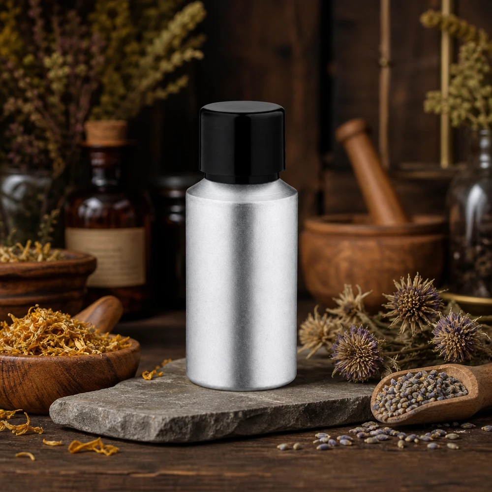 30ml mořená hliníková lahvička se šroubovacím uzávěrem Wiederverwendbare 30ml gebeizte Aluminiumflasche mit Schraubkappe für nachhaltige Verpackung