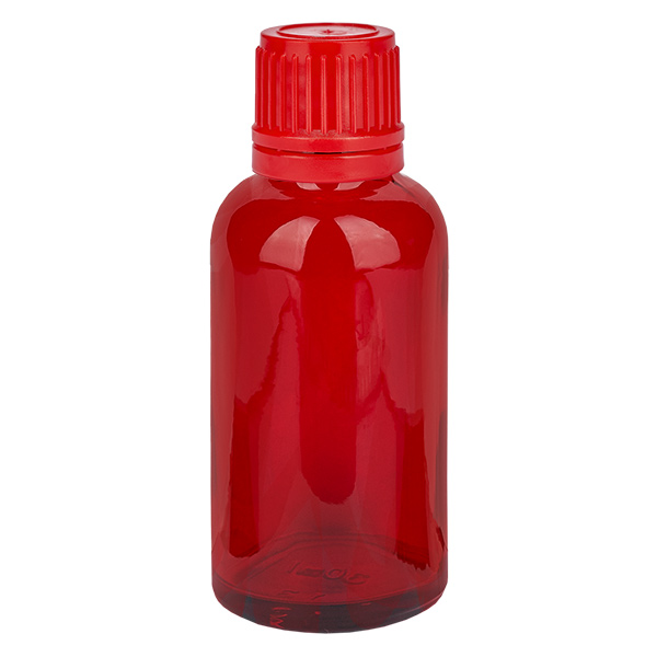 30ml láhev 11mm šroubovací uzávěr červený tamper evidentní uzávěr RedLine UT18/30 30ml láhev 11mm šroubovací uzávěr červený tamper evidentní uzávěr RedLine UT18/30