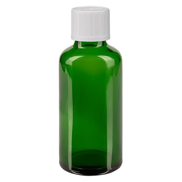 Lékárenská láhev zelená 50ml šroubovací uzávěr bílý standard odolný proti otevření dětmi. Lékárenská láhev zelená 50ml šroubovací uzávěr bílý standard odolný proti otevření dětmi.