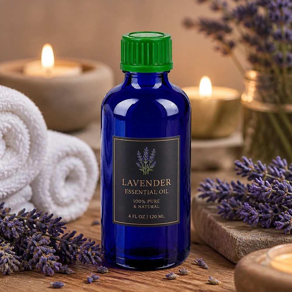 50ml láhev 11mm šroubovací uzávěr zelená Standard BlueLine UT18/50 Robuste 50ml Glasverpackung mit grünem Standardverschluss perfekt für DIY Kosmetik Projekte