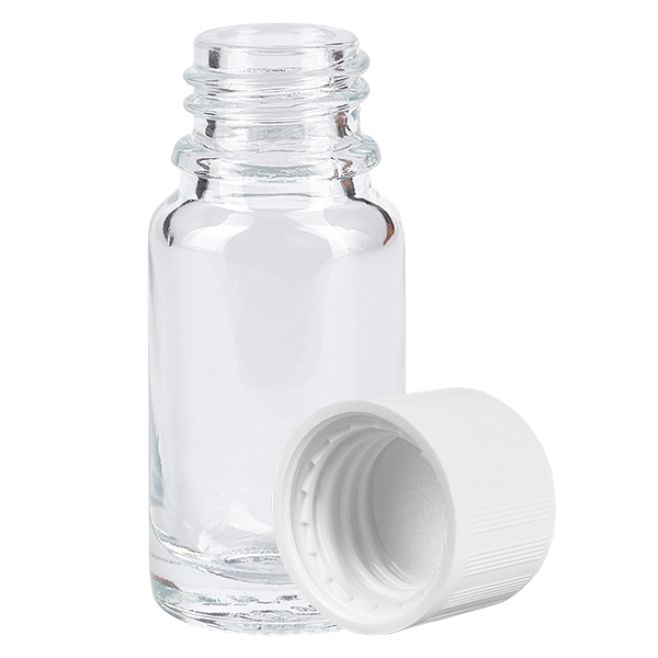 10ml láhev 11mm šroubovací uzávěr bílý standardní dětská pojistka ClearLine UT18/10 10ml láhev 11mm šroubovací uzávěr bílý standardní dětská pojistka ClearLine UT18/10